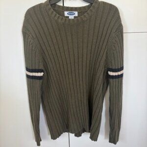 Old Navy Mens Sweater Green with Sleeve Stripe Size XL